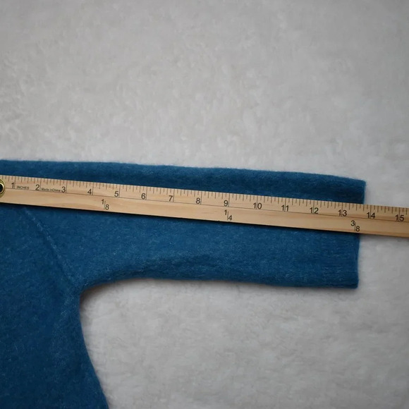 Massimo Dutti Sweater Sz S Crop Boxy Alpaca Wool Blend Crop 3/4 Sleeve Boho - Picture 14 of 15